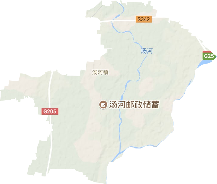 汤河镇地形地图