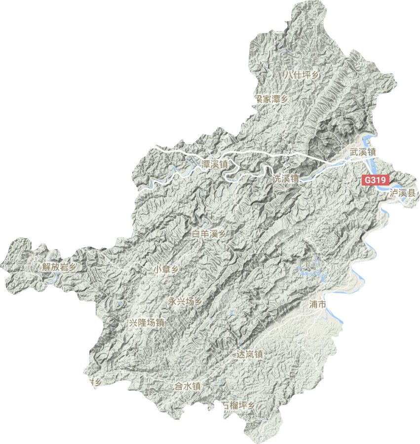 泸溪县地形地图
