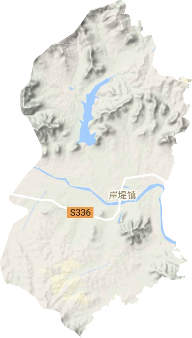 岸堤镇地形地图