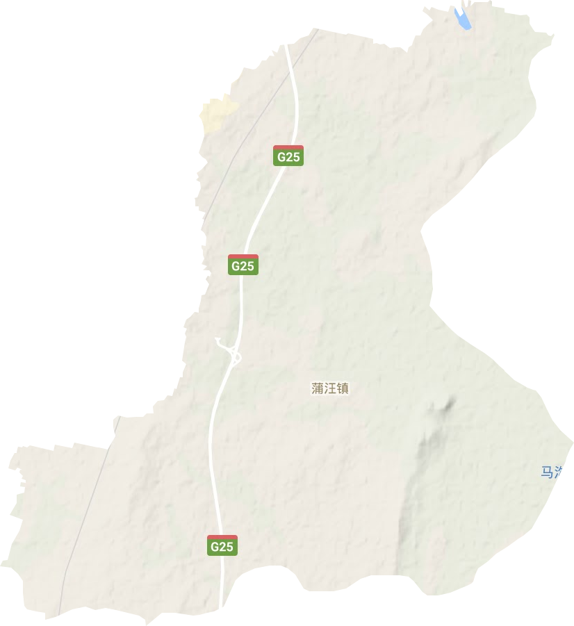 蒲汪镇地形地图