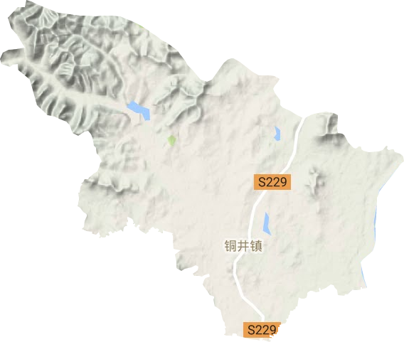 铜井镇地形地图
