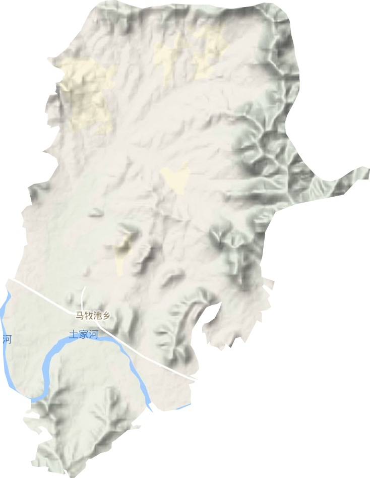 马牧池乡地形地图