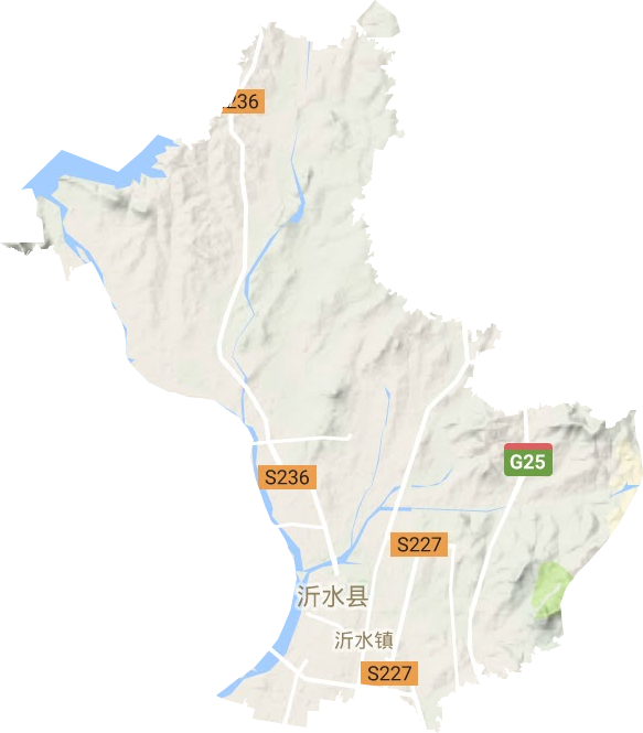 沂城街道地形地图