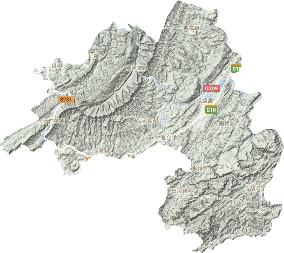 保靖县地形地图
