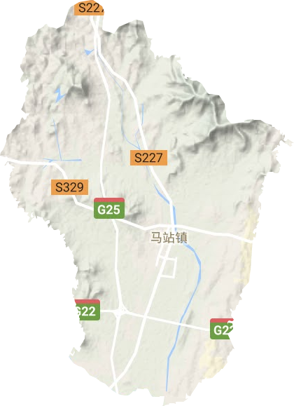 马站镇地形地图