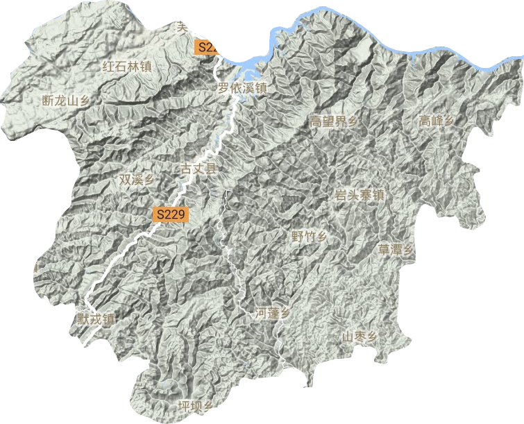 古丈县地形地图