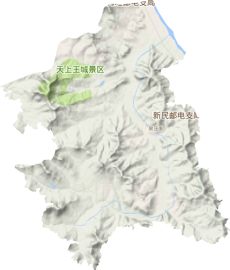 泉庄镇地形地图