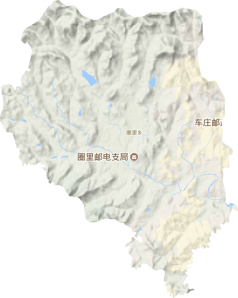 圈里乡地形地图