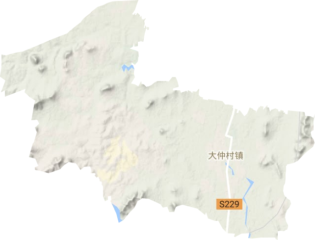 大仲村镇地形地图