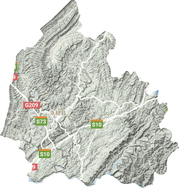 永顺县地形地图