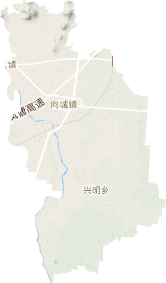 向城镇地形地图