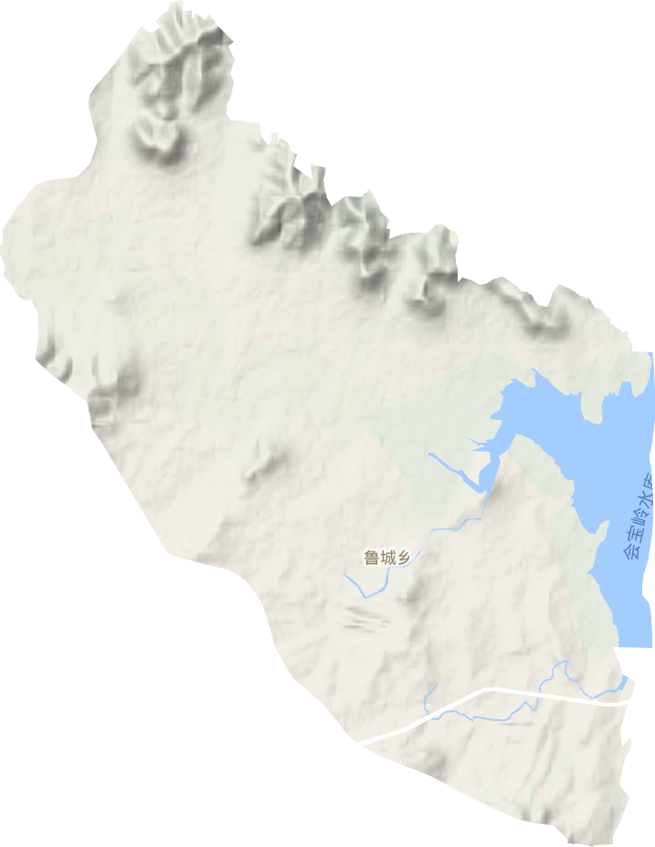 鲁城镇地形地图
