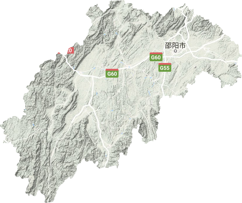 邵阳市地形地图