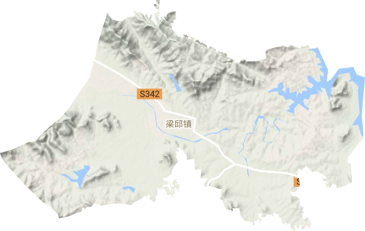 梁邱镇地形地图