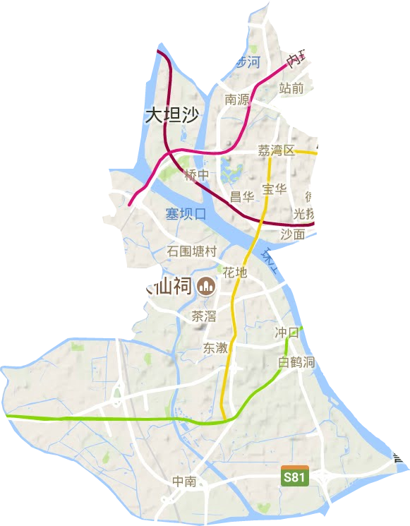 荔湾区地形地图