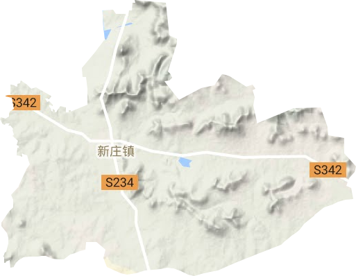 新庄镇地形地图