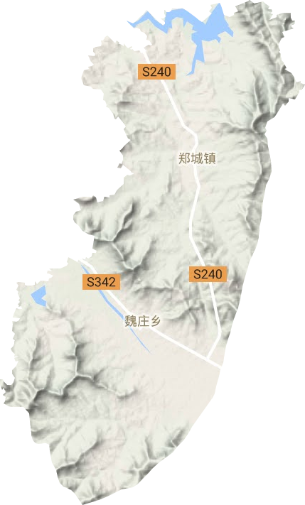郑城镇地形地图