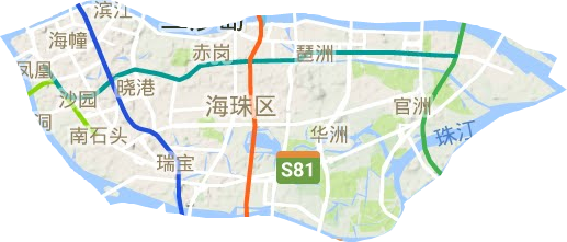 海珠区地形地图