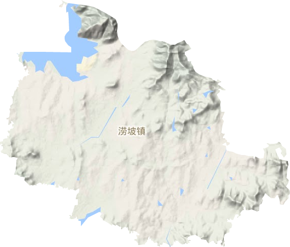 涝坡镇地形地图