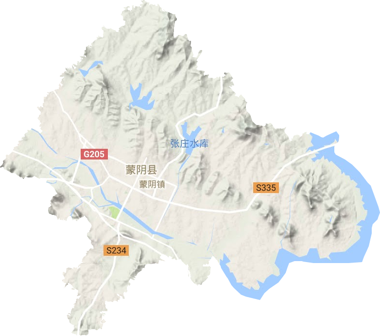 蒙阴街道地形地图