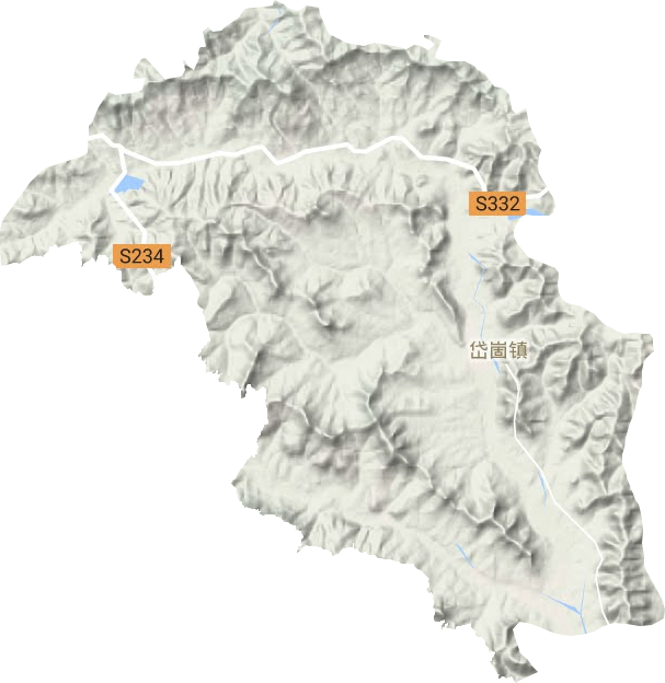 岱崮镇地形地图