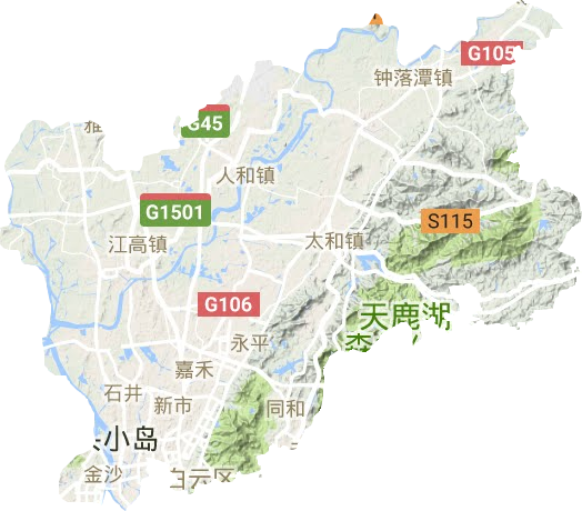 白云区地形地图