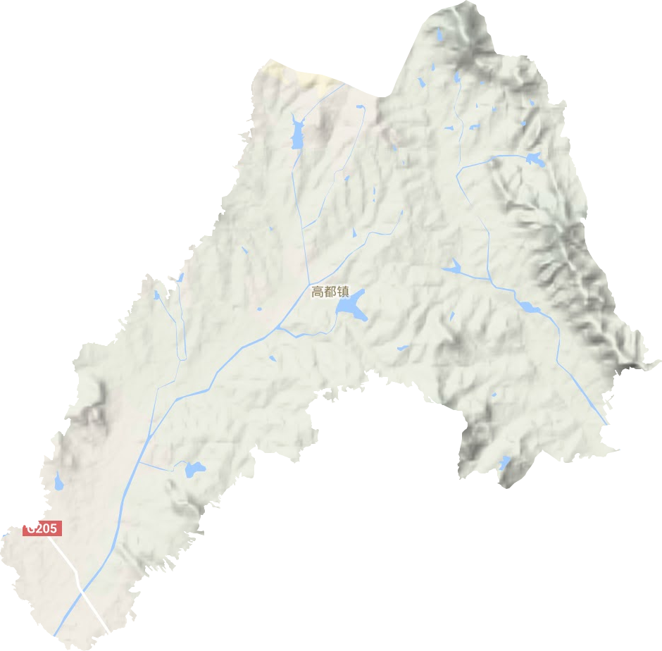 高都镇地形地图