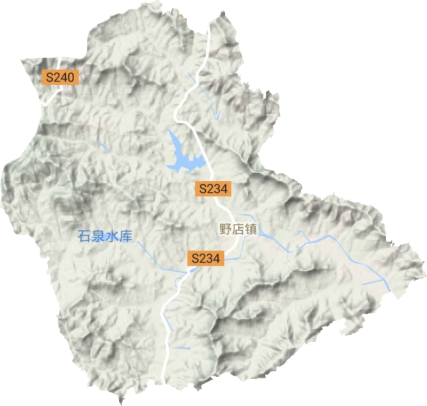 野店镇地形地图