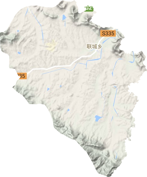 联城镇地形地图