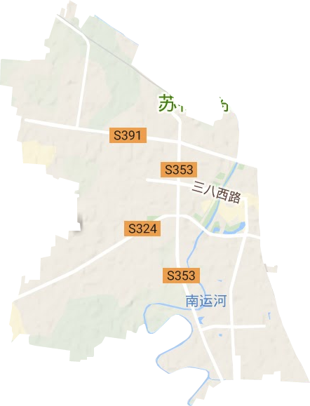 运河街道地形地图