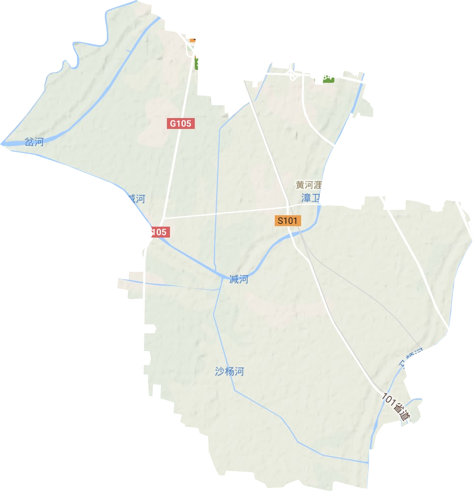 黄河涯镇地形地图