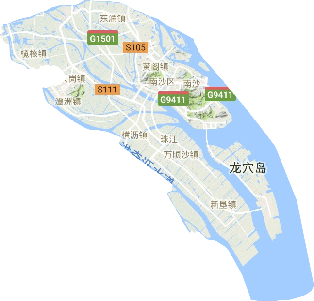 南沙区地形地图