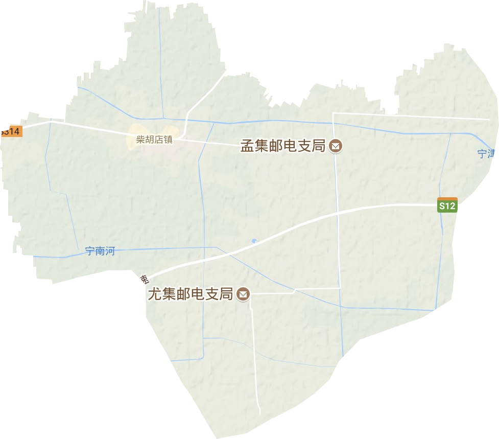 柴胡店镇地形地图