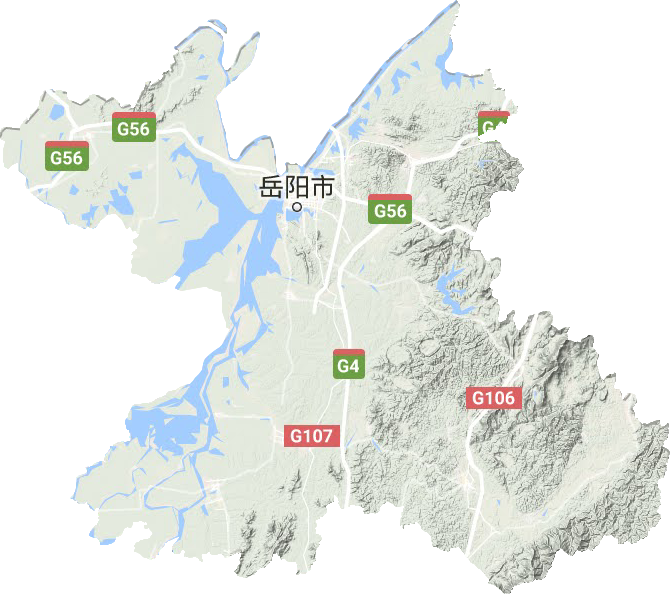 岳阳市地形地图