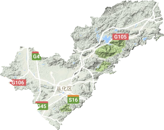从化区地形地图