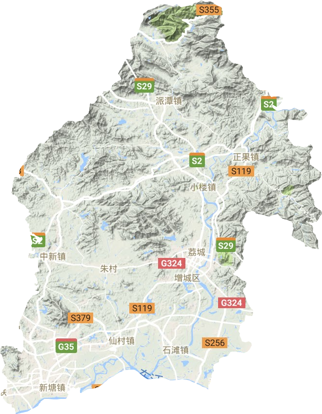 增城区地形地图