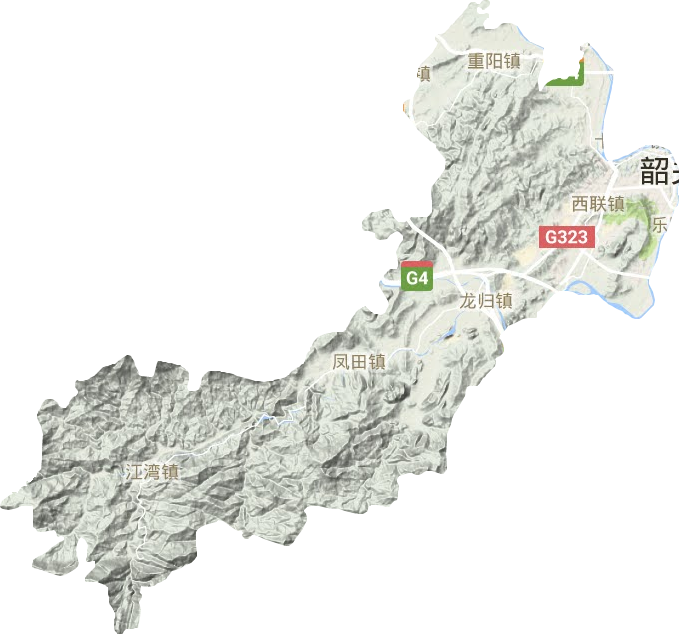 武江区地形地图