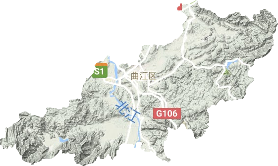 曲江区地形地图