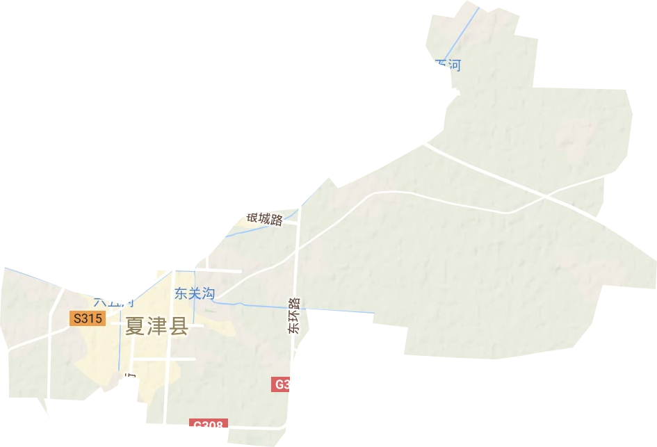 银城街道地形地图