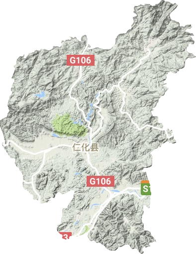 仁化县地形地图