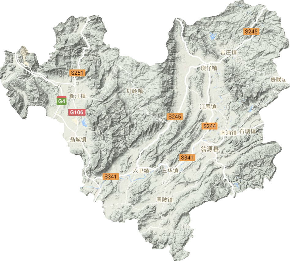 翁源县地形地图