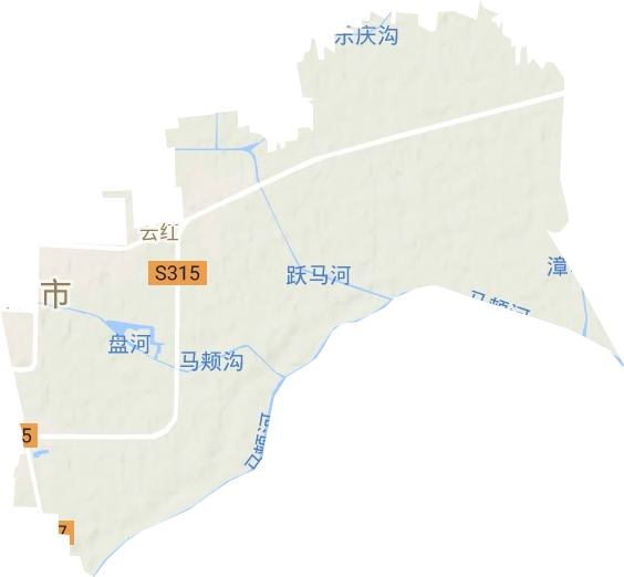 云红街道地形地图