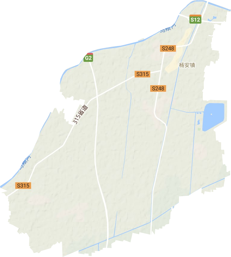 杨安镇地形地图