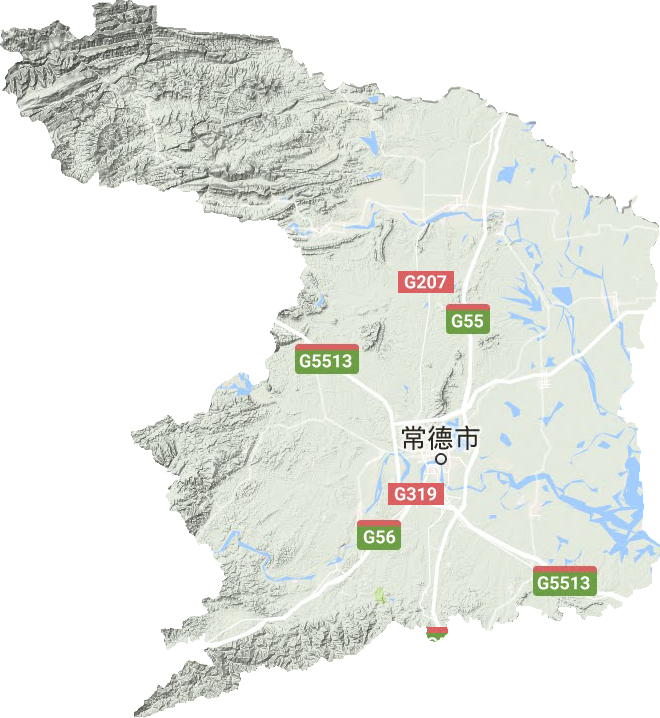 常德市地形地图