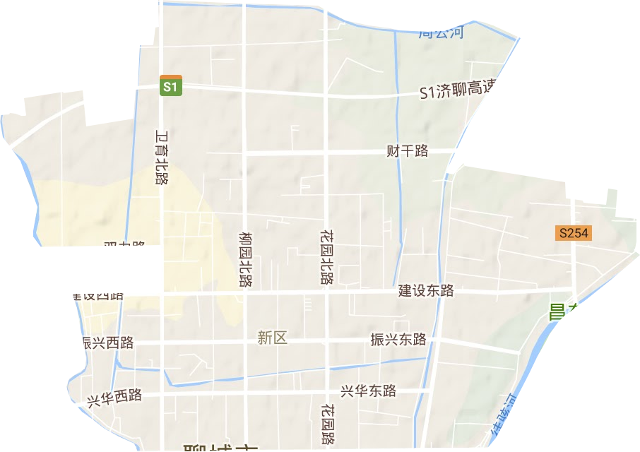 新区街道地形地图