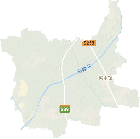 梁水镇地形地图