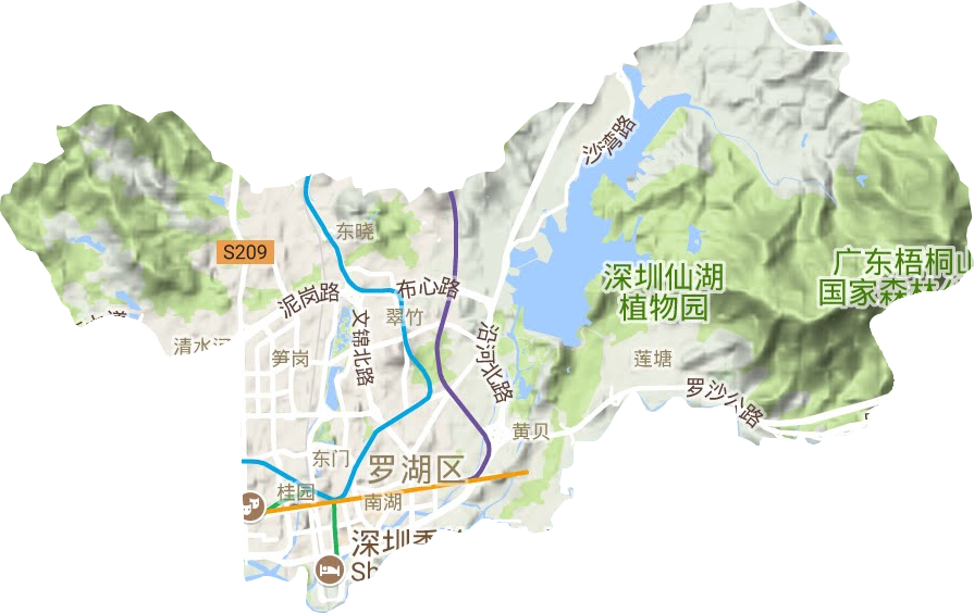 罗湖区地形地图