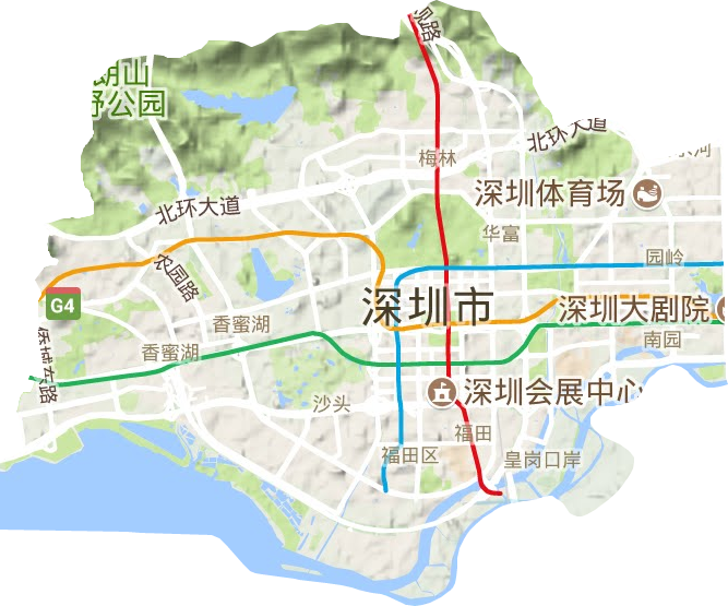 福田区地形地图