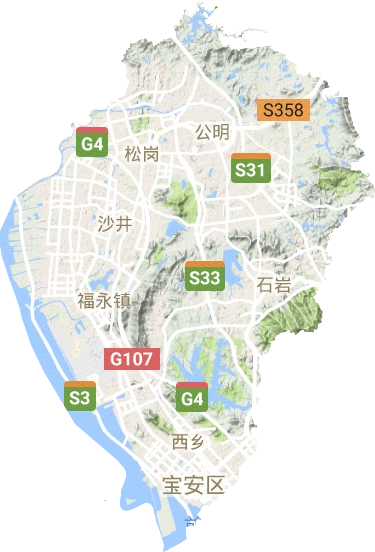 宝安区地形地图