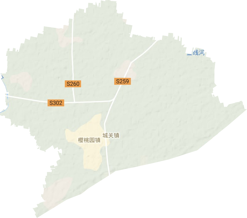 樱桃园镇地形地图